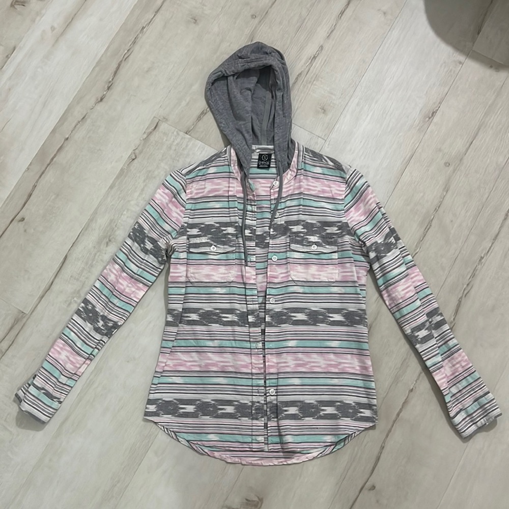 Empire button up with hoodie